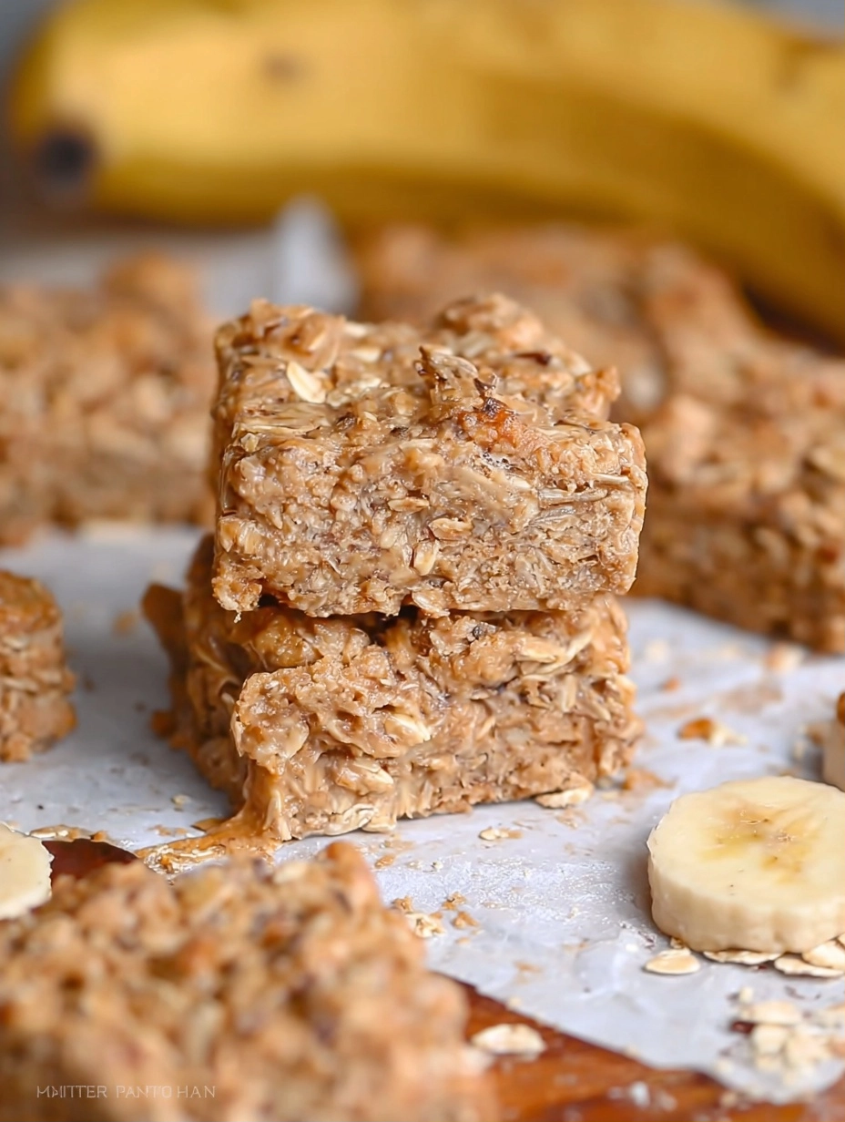 3 ingredient Banana Oat Bars (High protein & Sugar free)