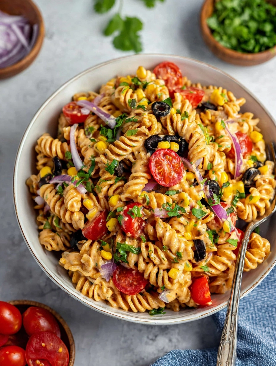 Creamy Southwest Pasta Salad Recipe (Oil-Free)