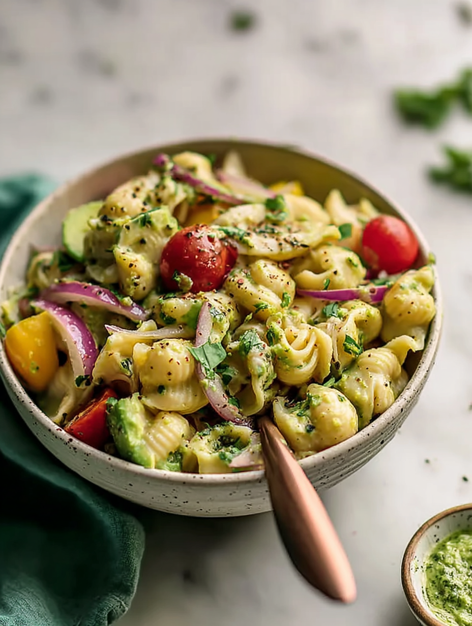 Dairy-Free Avocado Pasta Salad