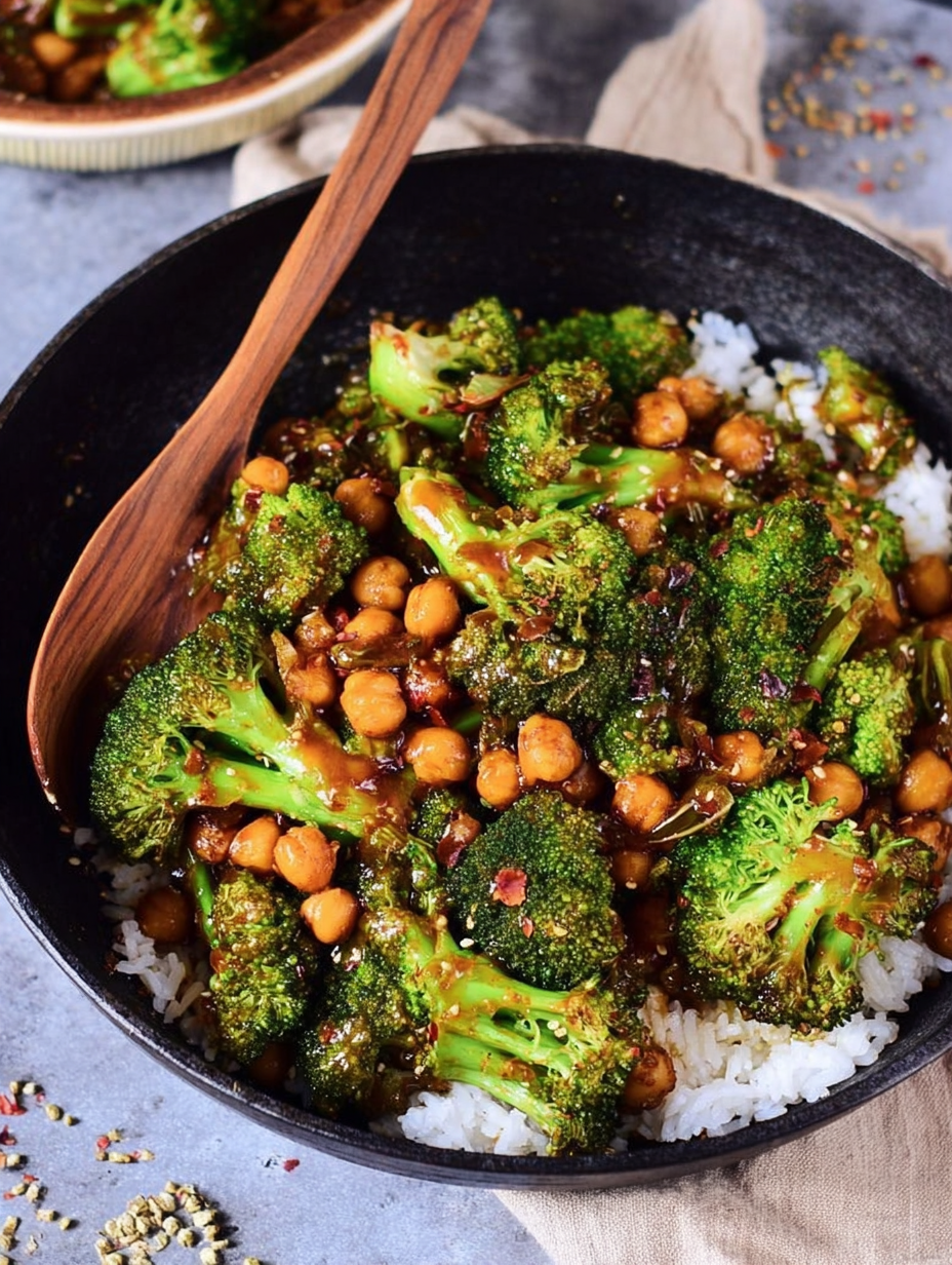 Garlic Broccoli Stir Fry With Chickpeas
