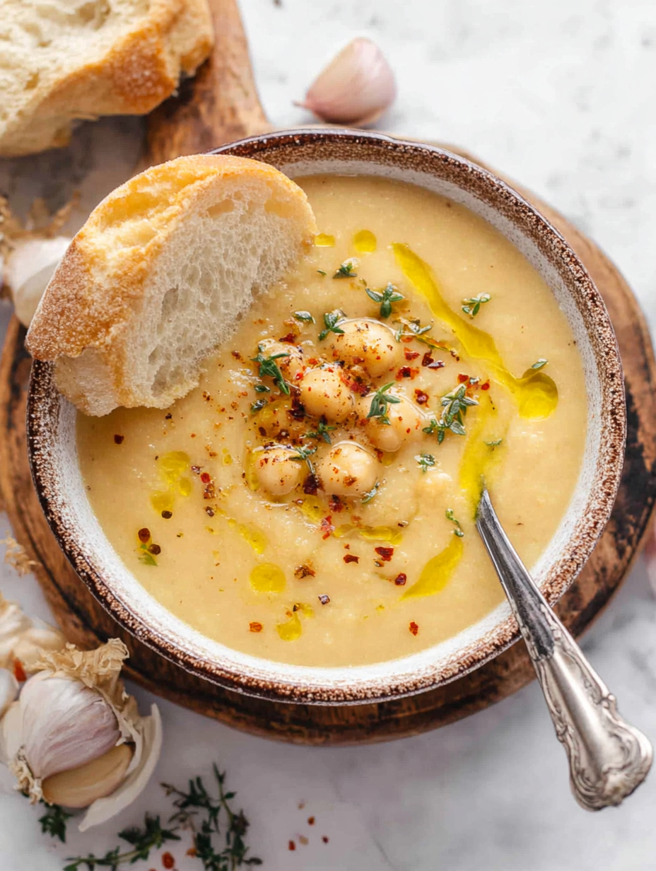 Garlic Chickpea Soup