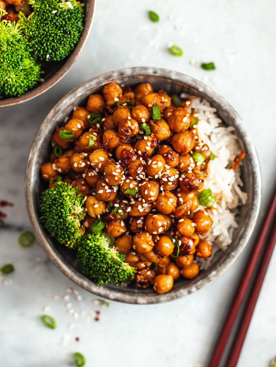 Sticky Sesame Chickpeas